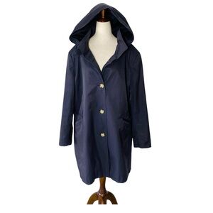 LAUREN RALPH LAUREN Hooded Longline Trench Coat Jacket
